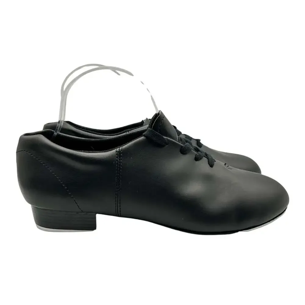 Capezio CG17 Black Leather Lace Up Tap Dance Shoes Women's Size 10 Wide